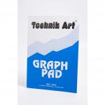 Technik Art A4 Graph Pad 1 and 5 and 10mm Blue Lines 70gsm 40 Sheets White/Blue Gridded Paper XPG1Z 66756EX