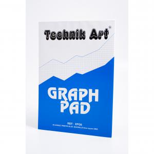 Image of Technik Art A4 Graph Pad 5mm Quadrille 70gsm 40 Sheets WhiteBlue