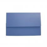 Exacompta Document Wallet Manilla Foolscap Half Flap 250gsm Blue (Pack 50) - DW250-BLUZ 66791EX