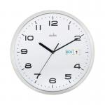 Acctim Supervisor Quartz Wal Clock With Day and Date Display 320mm Diameter Chrome and White - 21027 66877AT
