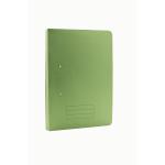 The image shows a pack of 25 green Exacompta Transfer and Pocket Transfer Files. The folders feature a convenient spring design and are made of strong 285gsm manilla paper. Perfect for organizing and storing important documents.