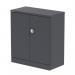 Dynamic Qube by Silverline 1000mm 2-Door Stationery Cupboard Graphite Grey with Shelf - QS2088 67213DY