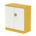 Dynamic Qube by Silverline 1000mm 2-Door Stationery Cupboard Lemon Yellow and Satin White with Shelf - QS2105 67332DY