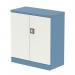 Dynamic Qube by Silverline 1000mm 2-Door Stationery Cupboard Pastel Blue and Satin White with Shelf - QS2106 67339DY