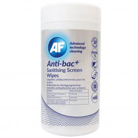 AF Antibacterial Sanitising Screen Wipes Tub (Pack 60) ABSCRW60T 67369AF
