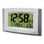 Acctim Stratus Digital Wall/Desk Clock Radio Controlled LCD 270x30x170mm Silver 74057 67442AT