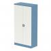 Dynamic Qube by Silverline 1850mm 2-Door Stationery Cupboard Pastel Blue and Satin White with Shelves - QS2128 67493DY