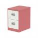 Dynamic Qube by Silverline 2 Drawer Filing Cabinet Antique Pink and Satin White - QS2148 67633DY