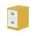 Dynamic Qube by Silverline 2 Drawer Filing Cabinet Lemon Yellow and Satin White - QS2149 67640DY