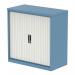 Dynamic Qube by Silverline 1000mm Side Tambour Cupboard Pastel Blue and Satin White with Shelves - QS2216 68109DY