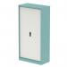 Dynamic Qube by Silverline 2000mm Side Tambour Cupboard Pastel Turquoise and Satin White with Shelves - QS2239 68270DY