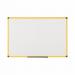 Bi-Office Ultrabrite Magnetic Lacquered Steel Whiteboard Yellow Aluminium Frame 900x600mm MA0315177 68545BS