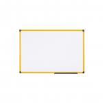 Bi-Office Ultrabrite Magnetic Lacquered Steel Whiteboard Yellow Aluminium Frame 1200x900mm MA0515177 68552BS