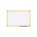 Bi-Office Ultrabrite Magnetic Lacquered Steel Whiteboard Yellow Aluminium Frame 1200x900mm MA0515177 68552BS