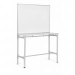 Bi-Office Desk with Magnetic Laquered Steel Whiteboard 1200x900mm Silver - SD162606 68657BS