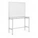 Bi-Office Desk with Magnetic Laquered Steel Whiteboard 1200x900mm Silver - SD162606 68657BS