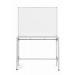 Bi-Office Desk with Magnetic Laquered Steel Whiteboard 1200x900mm Silver - SD162606 68657BS