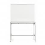 Bi-Office Desk with Magnetic Laquered Steel Whiteboard 1200x900mm Silver - SD162606 68657BS