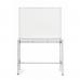 Bi-Office Desk with Magnetic Laquered Steel Whiteboard 1200x900mm Silver - SD162606 68657BS