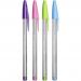 Bic Cristal Fun Ballpoint Pen 1.6mm Tip 0.42mm Line Lime Green/Pink/Purple/Turquoise (Pack 20) - 895793 68681BC