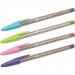 Bic Cristal Fun Ballpoint Pen 1.6mm Tip 0.42mm Line Lime Green/Pink/Purple/Turquoise (Pack 20) - 895793 68681BC