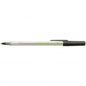 Bic Ecolutions Round Stic Ballpoint Pen 74% Recycled 1mm Tip 0.32mm Line Black (Pack 60) - 8932392 68842BC