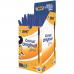 Bic Orange Ballpoint Pen 0.8mm Tip 0.30mm Line Blue (Pack 50) - 872730 68870BC