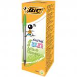 Bic Cristal Fun Ballpoint Pen 1.6mm Tip 0.42mm Line Lime Green (Pack 20) - 927885 68975BC