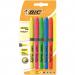 Bic Grip Highlighter Pen Chisel Tip 1.6-3.3mm Line Assorted Colours (Pack 5) - 824758 68996BC