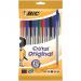 Bic Cristal Ballpoint Pen 1.0mm Tip 0.32mm Line Black/Blue/Green/Red (Pack 10) - 516354 69052BC