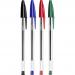 Bic Cristal Ballpoint Pen 1.0mm Tip 0.32mm Line Black/Blue/Green/Red (Pack 10) - 516354 69052BC