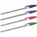 Bic Cristal Ballpoint Pen 1.0mm Tip 0.32mm Line Black/Blue/Green/Red (Pack 10) - 516354 69052BC