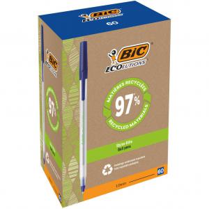 Bic Ecolutions Round Stic Ballpoint Pen 97 Recycled 1mm Tip 0.32mm