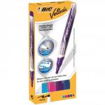 Bic Velleda Liquid Ink Whiteboard Marker Bullet Tip 2.2mm Line Assorted Fashion Colours (Pack 4) 69178BC