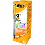 Bic Cristal Fun Ballpoint Pen 1.6mm Tip 0.42mm Line Orange (Pack 20) 69241BC