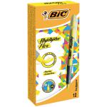Bic Flex Highlighter Pen Chisel Tip 1.6-3.3mm Line Yellow (Pack 12) - 942040 69332BC