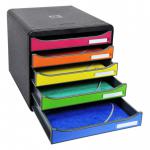 Exacompta Big Box+ 5 Drawer Set Open BlackHarlequin - 309798D 69357EX