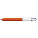 Bic 4 Colours Fine Ballpoint Pen 0.8mm Tip 0.30 Line Red/White Barrel Black/Blue/Green/Red Ink (Pack 12) - 982867 69360BC