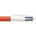 Bic 4 Colours Fine Ballpoint Pen 0.8mm Tip 0.30 Line Red/White Barrel Black/Blue/Green/Red Ink (Pack 12) - 982867 69360BC