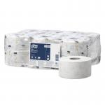 Tork T2 Soft Mini Jumbo Toilet Roll 2 Ply 850 Sheets Premium White (Pack 12) - 110254 69481WM