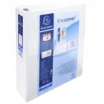 Exacompta Kreacover Presentation Ring Binder Polypropylene 90mm Spine 4 D-Ring A4+ 60mm Rings White (Pack 10) - 51845E 69560EX