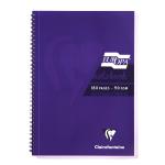 Clairefontaine Europa A4 Wirebound Card Cover Notebook Ruled 180 Pages Purple (Pack 5) - 5803Z 69623EX