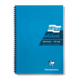 Clairefontaine Europa A5 Wirebound Card Cover Notebook Ruled 180 Pages