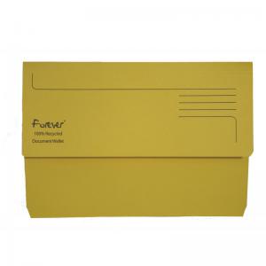 Exacompta Forever Document Wallet Manilla Foolscap Half Flap 300gsm