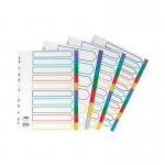 Concord Index 1-10 A4 Polypropylene Multi-Coloured - 6901 69733PK