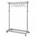 Alba Lux Mobile Garment Rack Silver Grey and Wood - Supplied with 6 Hangers - PMLUX6 70013AL