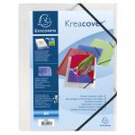 Exacompta Kreacover Elasticated 3 Flap Folder Frosted (Pack 5) - 55188E 70440EX