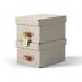 Leitz Puro Storage Box with Lid Small 7L Beige 100% Recycled Card Pack of 2 - 61470012 70888AC