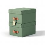 Leitz Puro Storage Box with Lid Small 7L Green 100% Recycled Card Pack of 2 - 61470050 70895AC