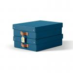 Leitz Puro Storage Box with Lid Medium Low 8L Blue 100% Recycled Card Pack of 2 - 61480068 70930AC